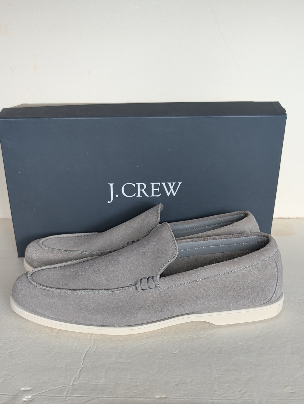 BRAND NEW J. Crew Gray Suede VENETIAN LOAFERS